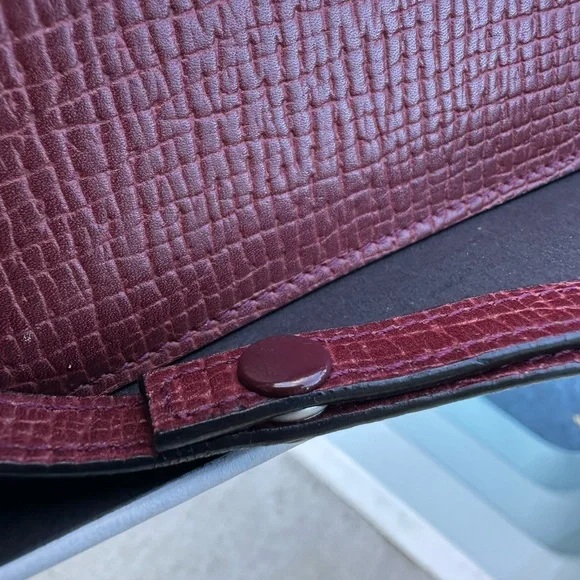 Loewe 🤍 Maroon Textured Leather Clutch - Picture 4 of 14